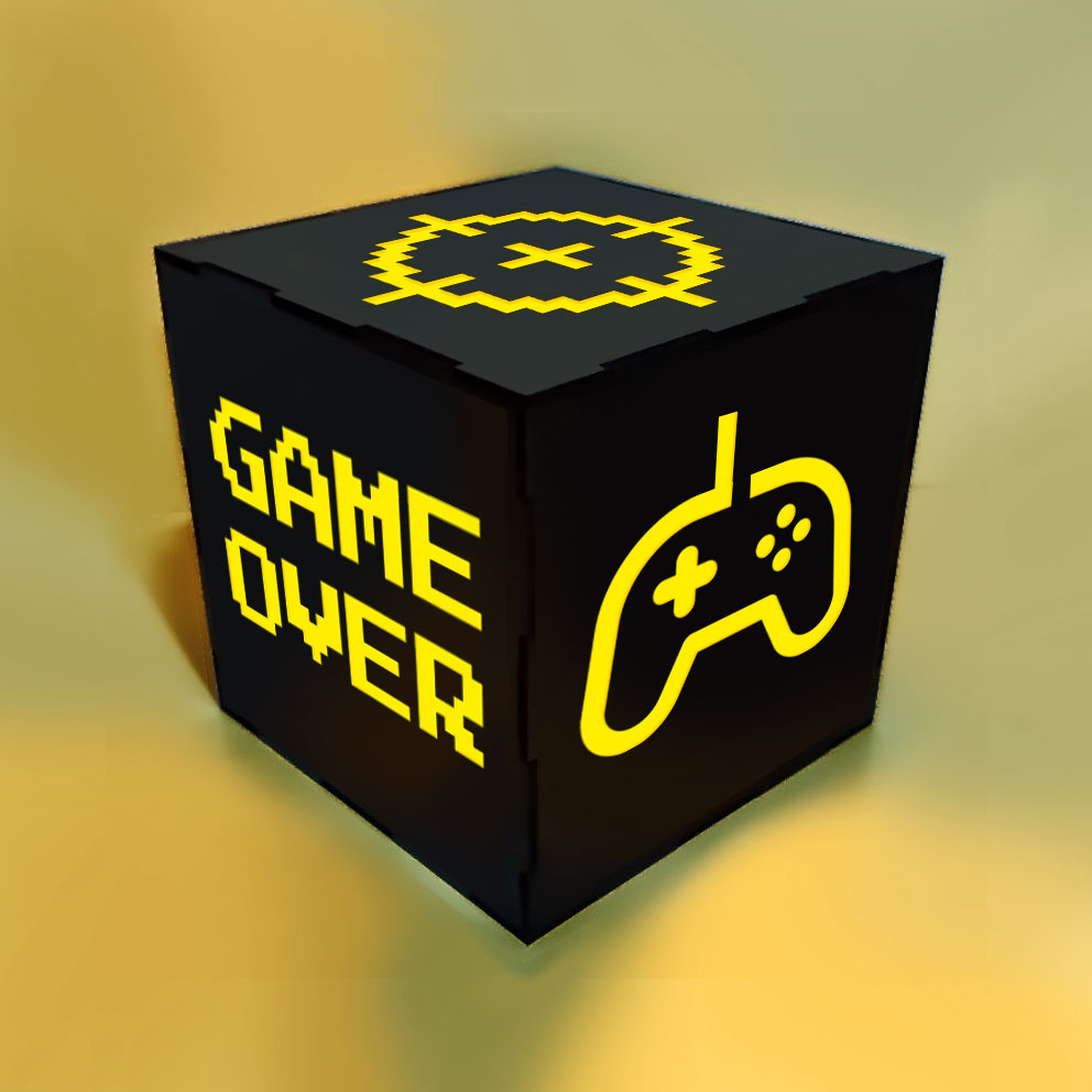Caixa Luminária Game Over