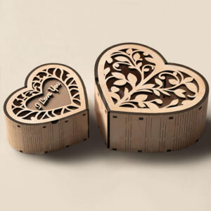 Porta Bijuteria Coração em MDF - Kit com 2 peças.