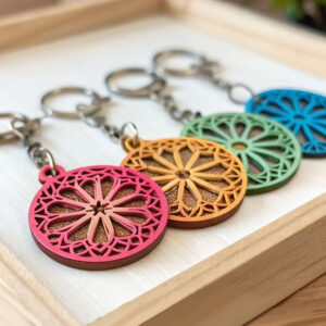 Kit Chaveiro "Mandala" 3D colorido - 4 unidades