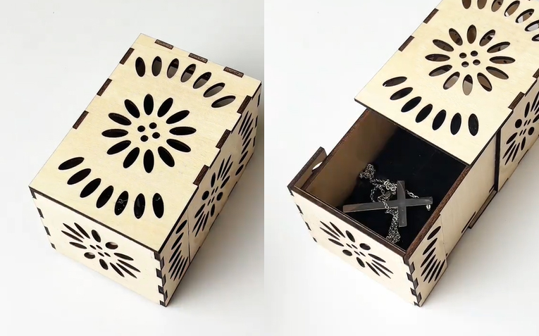 Caixa Porta Bijuteria em MDF pintada à mão - Kit com 3 peças. - Imagem 3